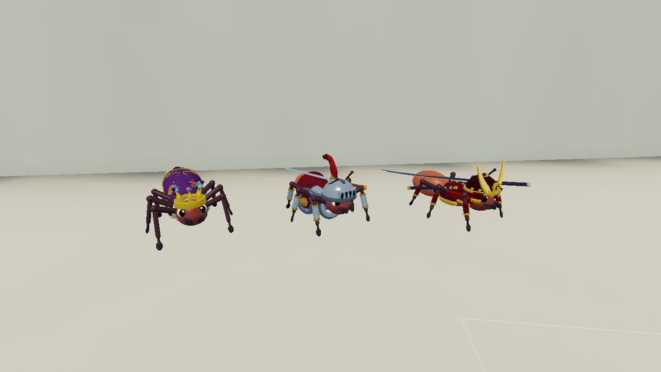 Royal, Knight and Samurai costumes on the base worker ant.