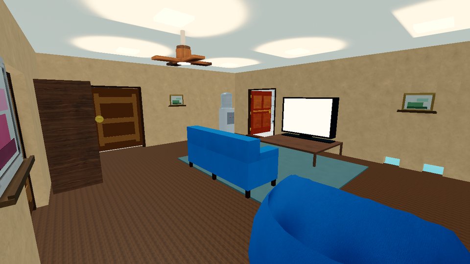 Inside the house map: the living room, seen at ant scale.
